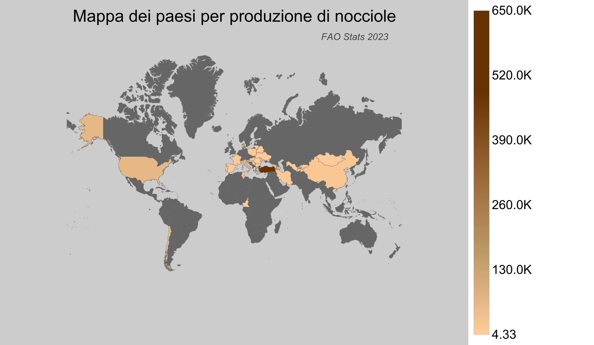Produzione mondiale di nocciole: geografia e volumi