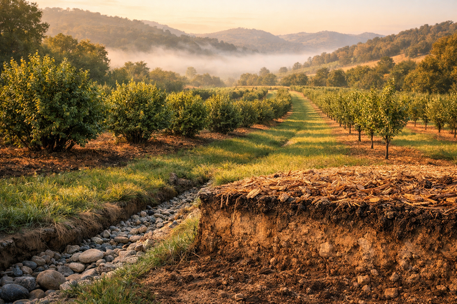Agricultural Production of Hazelnuts and Almonds: How to Design the Orchard to Maximize Yield and Sustainability