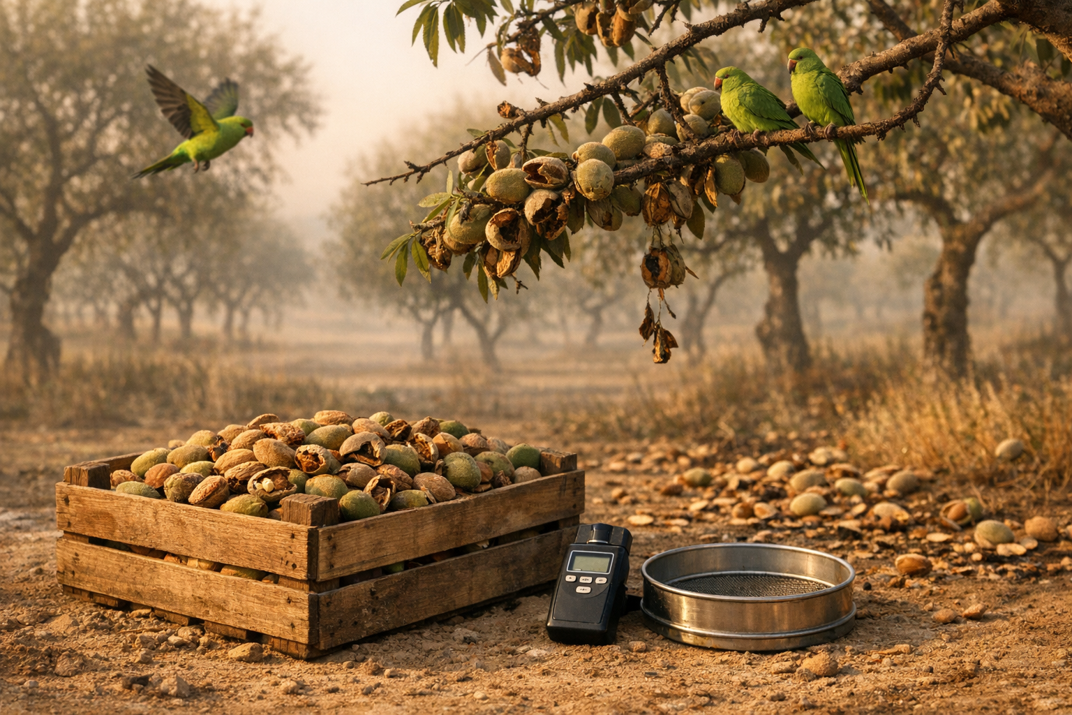Puglia Almonds 2026, Record Heat and Parakeets Reshape Early Harvest
